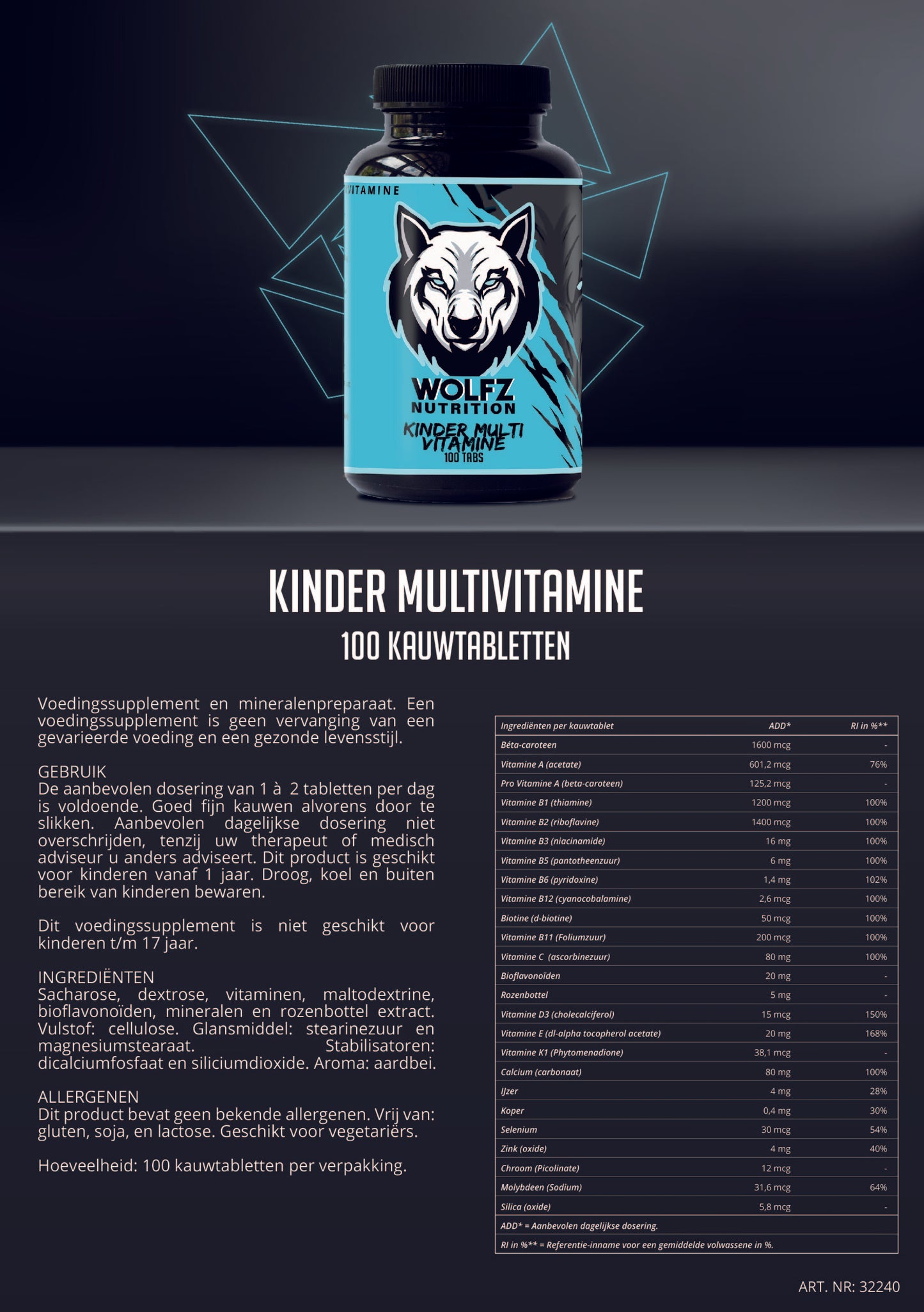 Kinder Multivitamine - 100 Tabletten